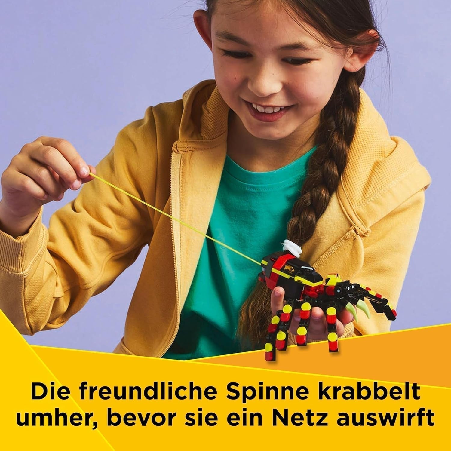 LEGO Creator 3In1 Animale sălbatice: Păianjen surpriză - jucărie de reconstruit într-o figură de scorpion sau șarpe - set de construcție cu 3 modele - cadou pentru băieți și fete de la 7 ani 31159 Seturi de constructie Besuche den LEGO-Store
