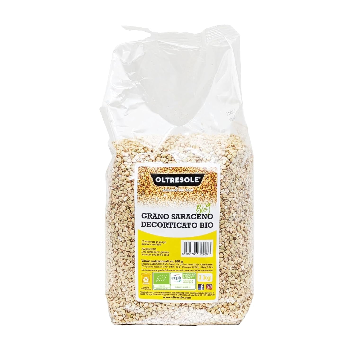 - Bio Buchweizen geschält 5 Kg - Rohgetreide, nicht wärmebehandelt, aus biologischem Anbau, Convenience-Paket