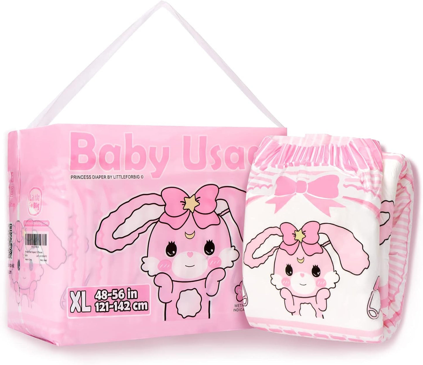 Scutece imprimate pentru adulți 5500-5800 ml, 10 bucăți - Baby Usagi (XL)