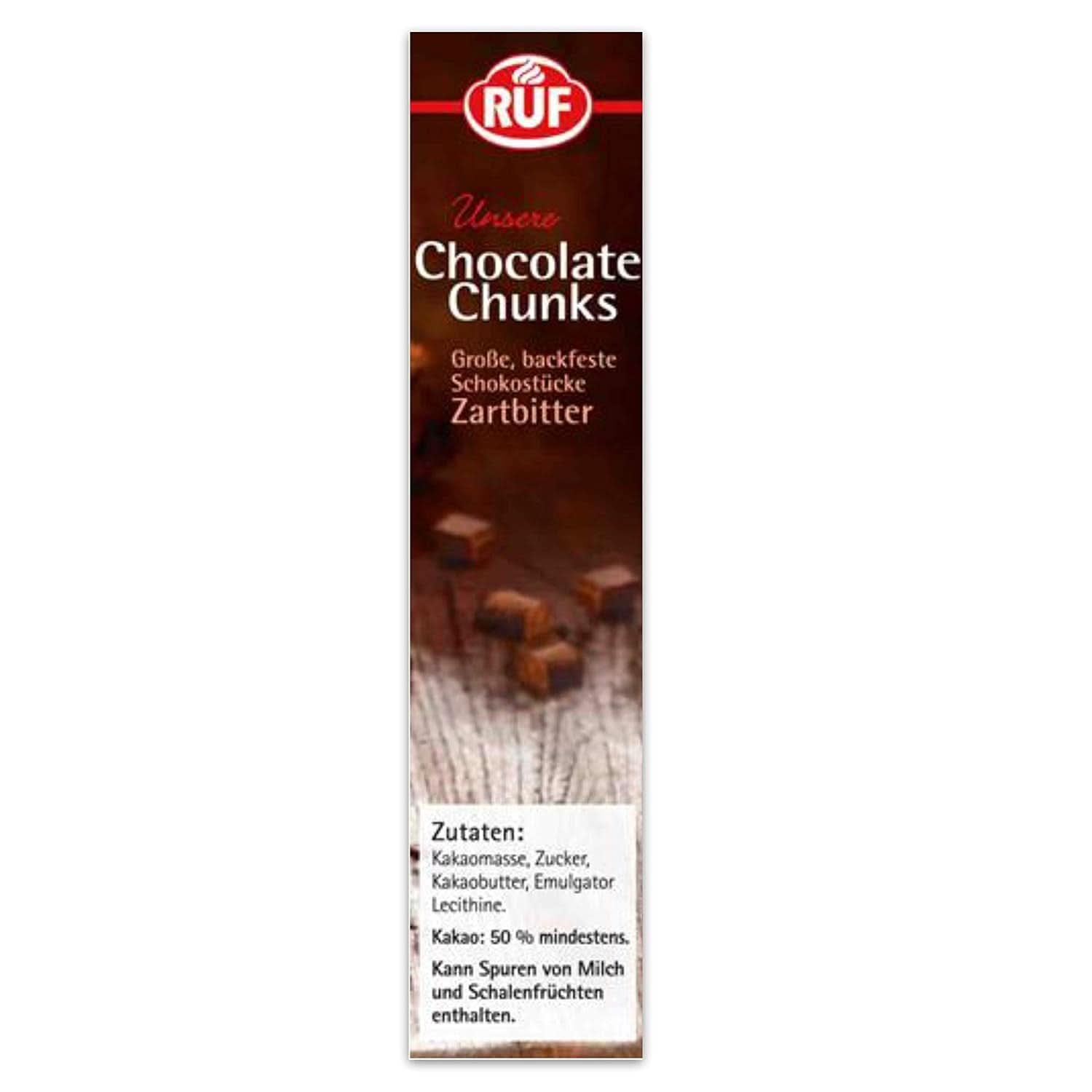 RUF, picături de ciocolată neagră XXL pentru coacere, vegane, fără gluten, 100 grame Glazuri si Decor Naty Shop