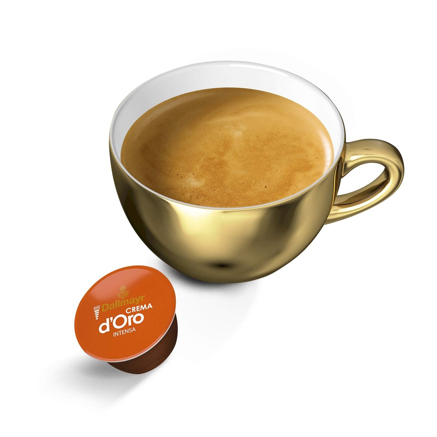 Dallmayr Crema d´Oro, XXL-Vorratsbox & Dallmayr Crema d´Oro intensa (48 Kaffeekapseln, Intensität 9 von 12, 100% Arabica-Bohnen), 3er Pack (3x16 Kapseln)