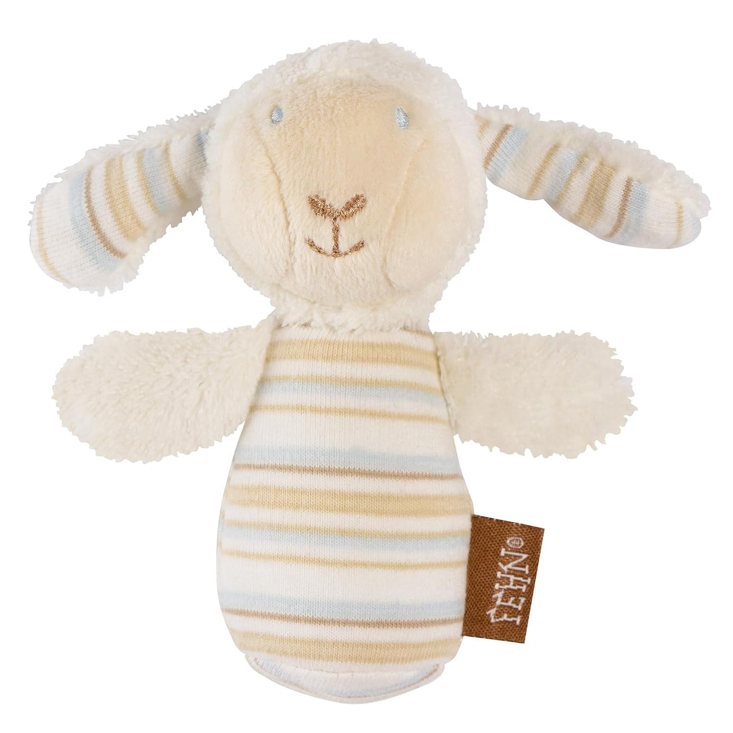 Fehn mini rattle otter - mini jucărie de prins pentru zornăit, pipăit și joacă cu un animal din țesătură moale și drăgălașă - un companion loial pentru bebeluși și copii mici cu vârsta de 0+ luni Jucarii Bebe Naty Shop Oaie