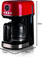 Ariete, Espressor cu filtru Moderna 1396 pentru prepararea cafelei americane, pentru până la 15 cești, carafă din sticlă, placă de încălzire, afișaj LCD, filtre detașabile și lavabile, alb