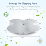 Elegear Pernă din spumă de memorie cu capac de pernă de răcire, pernă pentru dureri de gât Pernă pentru dormit lateral Pernă ergonomică Pernă ortopedică pentru dormit lateral, spate, abdominal 63X 10/14 X36Cm Perne ortopedice cervicale Naty Shop
