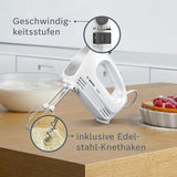 Bosch Hausgeräte Handrührer Clevermixx MFQ24200, 2 Rührbesen, 2 Spülmaschinengeeignet, 4 Stufen, Leicht, Leise, 400 W Weiß/Edelstahl Bucatarie Naty Shop