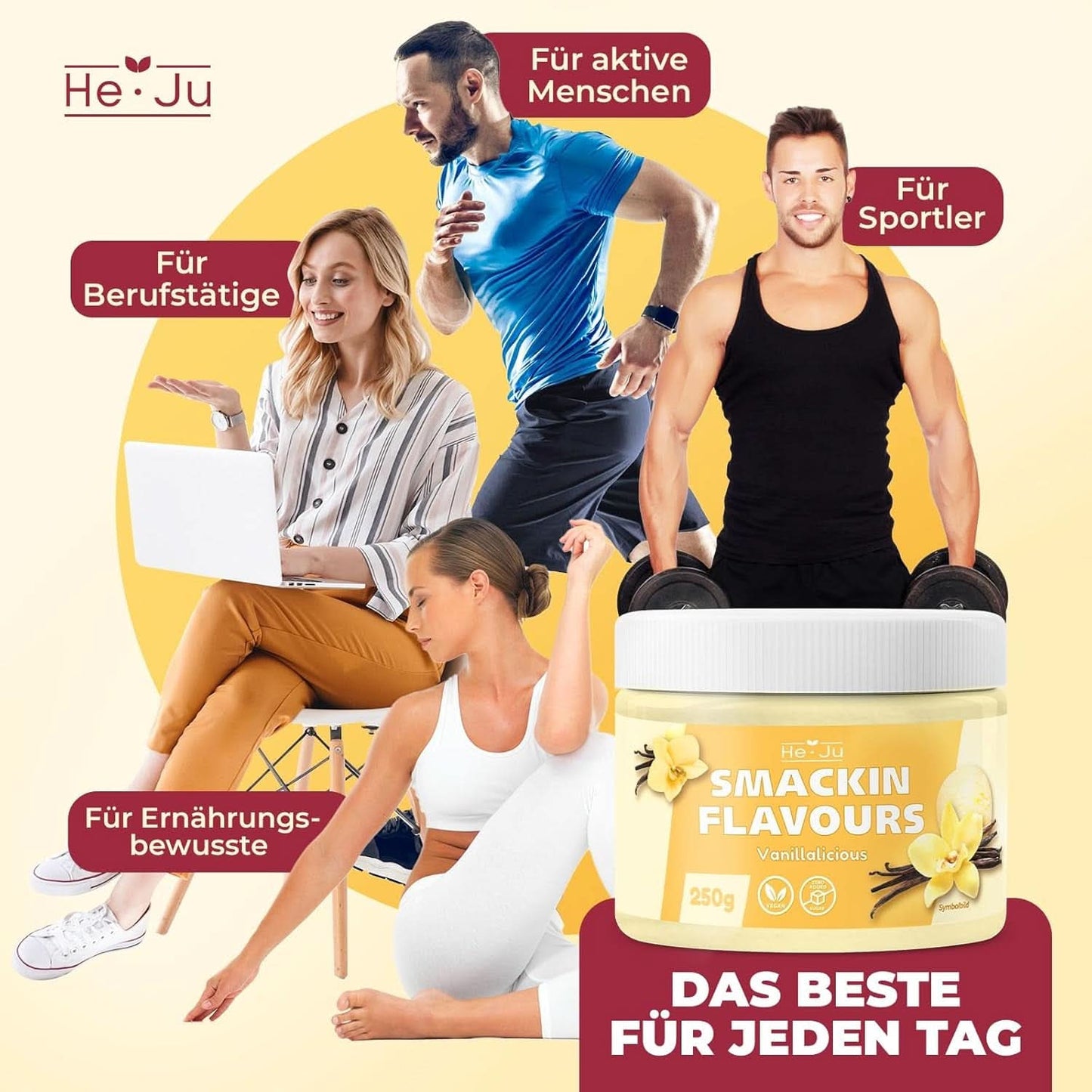 He-Ju, Pudră cu aromă de vanilie, 250 grame Arome Naty Shop