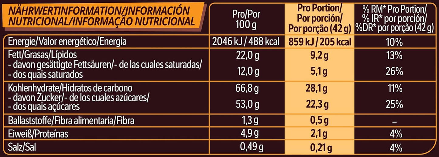 NESTLÉ LION Choco, baton crocant de ciocolată cu umplutură de caramel și napolitană crocantă, pachet de 24 (24 x 42g)