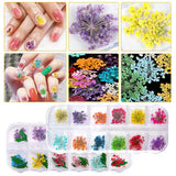 Getrocknete Blüten Nail Sticker, 2 Box 36 Stücke 3D Nail Art Kunstharz Blumen Sticker, Blüten Getrocknet Nagelkunst Trocken Blumen Nagel Zubehör Für Nagel Dekor DIY Design Mit 1 Gebogener Pinzette