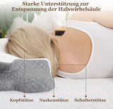 Wellsync pernă pentru gât Pernă ergonomică Pernă din spumă de memorie Pernă ortopedică Pentru persoane care dorm lateral Persoane care dorm pe spate Persoane care dorm abdominal Dureri de gât Alb Gri Perne ortopedice cervicale Naty Shop