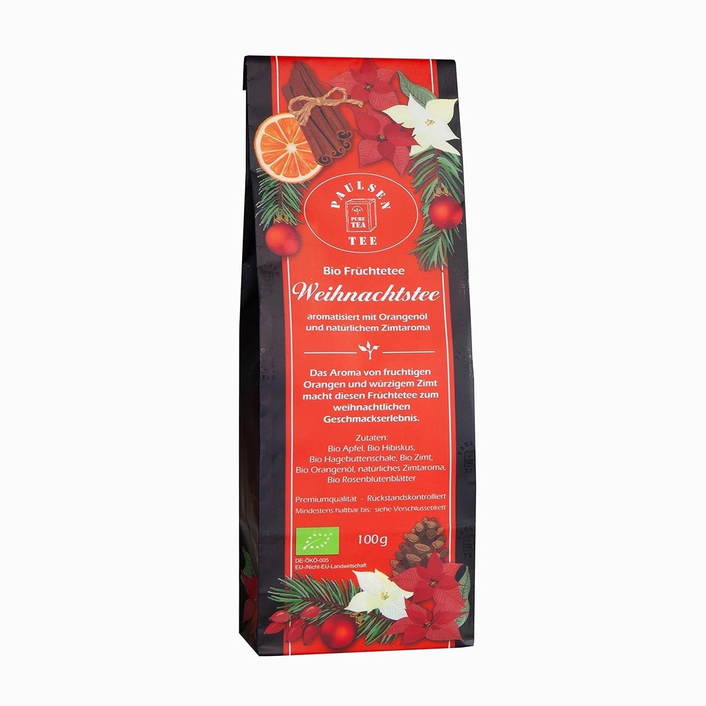 Ceai de Crăciun bio 10 X 100G, Paulsen Ceai Ceai de fructe Controlat pentru reziduuri