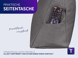 Pernă de citit Traumnacht Cozy Back Cushion, 70 x 40 cm gri închis, husă detașabilă și lavabilă din 100% poliester, buzunar lateral practic, certificată Oeko-Tex, produsă conform standardelor germane de calitate