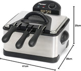Friteuză cu ulei Bestron XL Cu 3 coșuri de prăjire, Inclusiv tehnologie cu zonă rece și recipient de ulei detașabil, 4 litri, 2000 W Electrocasnice Naty Shop