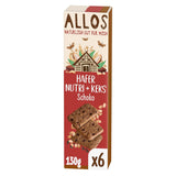 Biscuiți cu ovăz și ciocolată bio Allos | Biscuit crocant cu ovăz integral și ciocolată | Îndulciți cu miere | 6 x 130 g