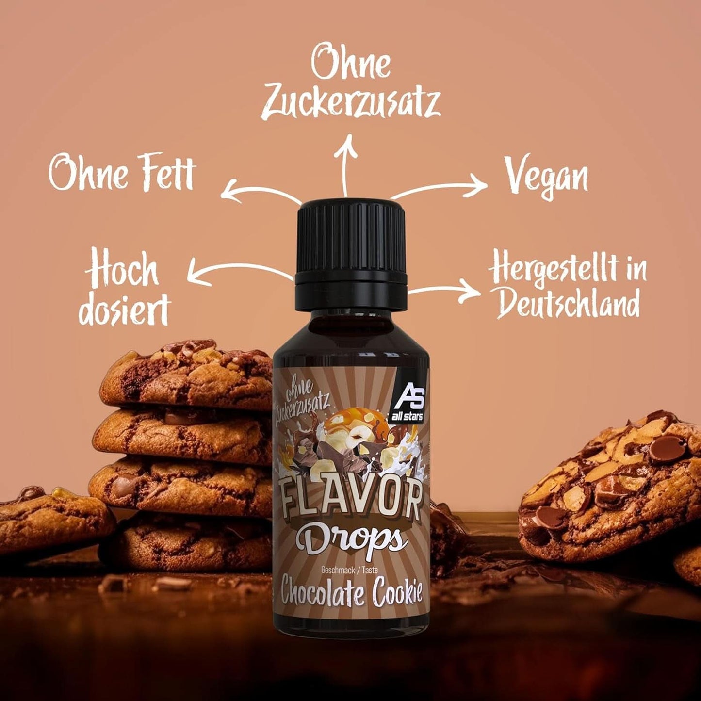 ALL STARS Flavor Drops, Picături aromate fără zahăr adăugat și fără calorii - Dulceață și aromă pentru alimente, 30 ml Indulcitori Naty Shop