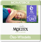 Scutece organice Pure & Nature, mărimea 6 XL (17-28 kg), cutie lunară, 84 de scutece organice