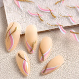 JMEOWIO Nagelsticker Französischer Tipp 9 Blatt Nail Art Sticker Selbstklebend Nagelaufkleber Glitzer Wellenlinie Dekoration Nageldesign Zubehör