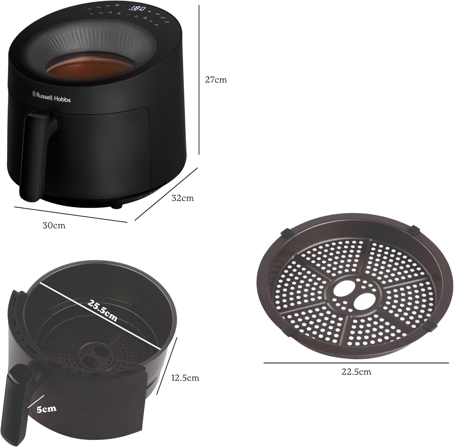 Russell Hobbs Airfryer, 5 litri, 10 programe, fereastra de vizualizare Electrocasnice Naty Shop