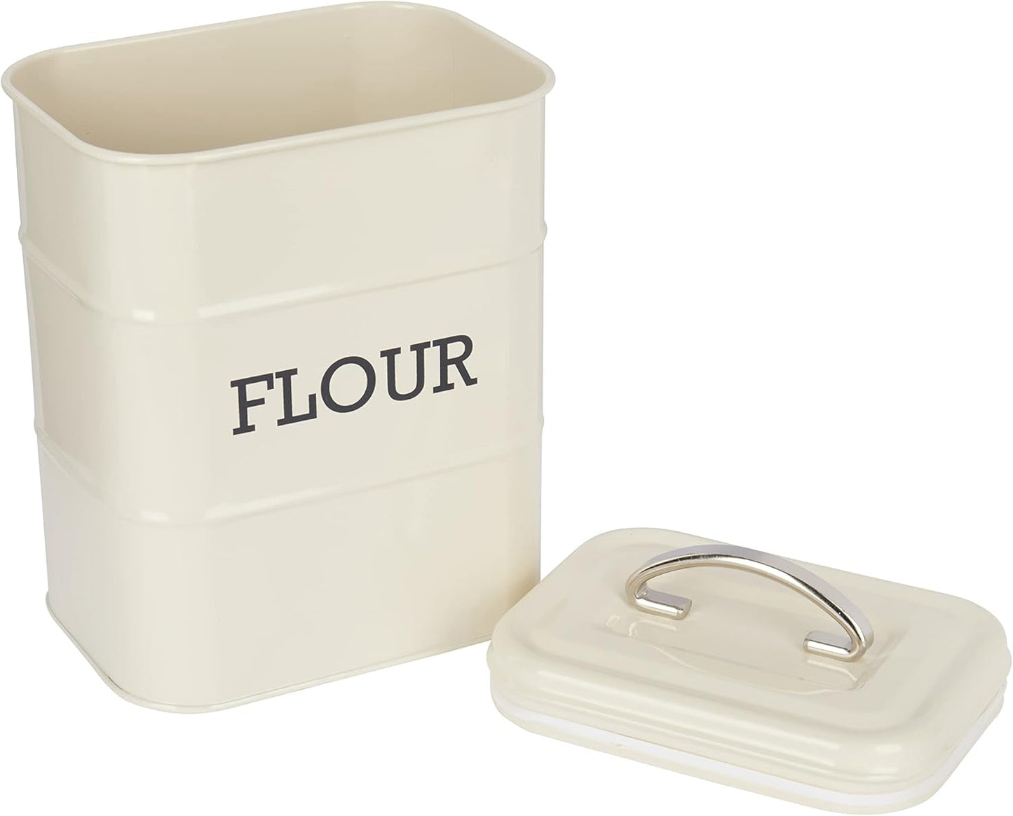 KitchenCraft Living Nostalgia recipient pentru făină, etanș, 17 x 12 x 24 cm, crem antic, crem Cutii depozitare alimente Naty Shop