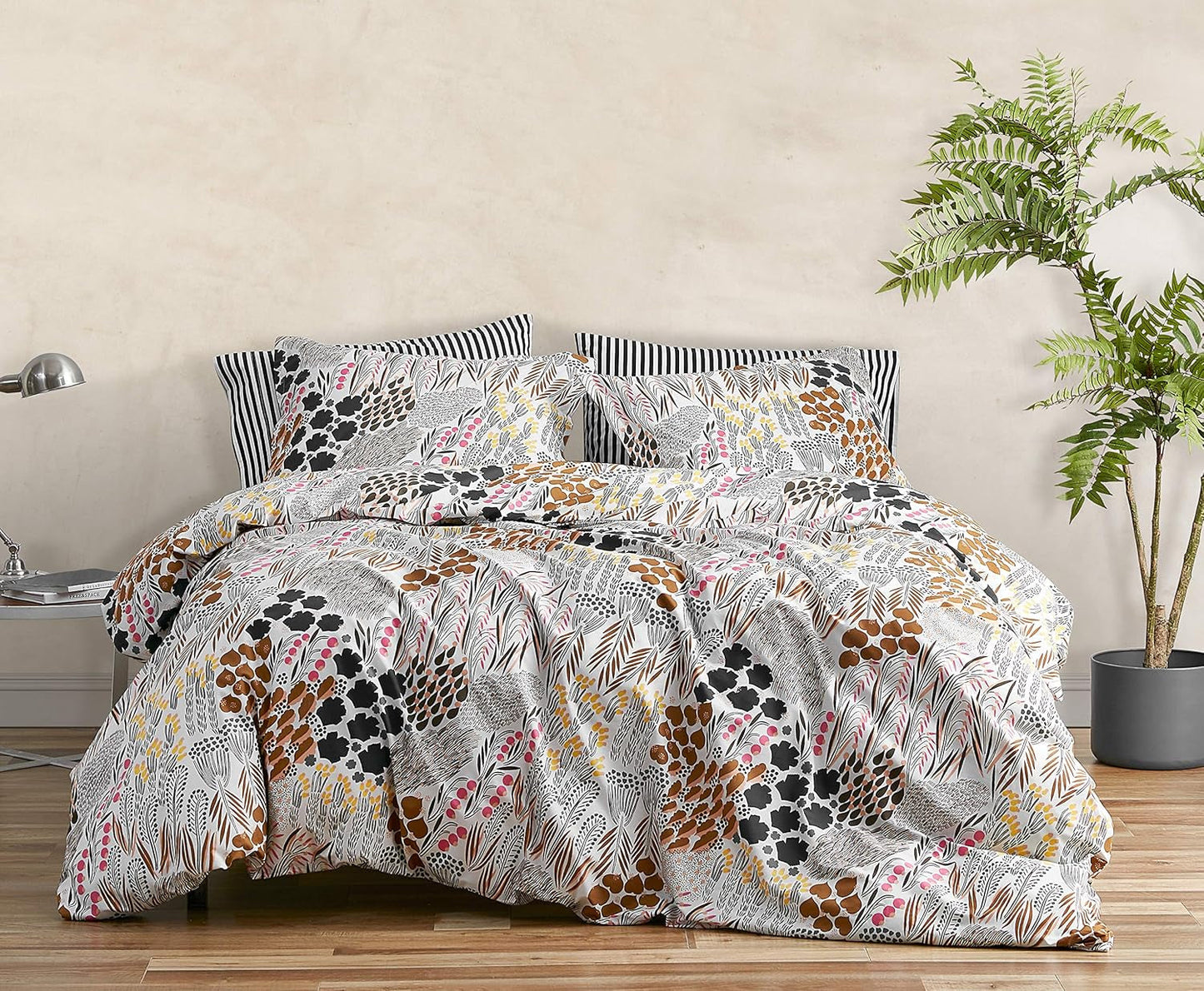 MARIMEKKO Set de lenjerie de pat Queen, lenjerie de pat din bumbac percale cu fețe de pernă asortate, decor de casă pe tot parcursul anului (Pieni Letto, Multicolor, pat Queen size) Plapumi si pilote Naty Shop Regina