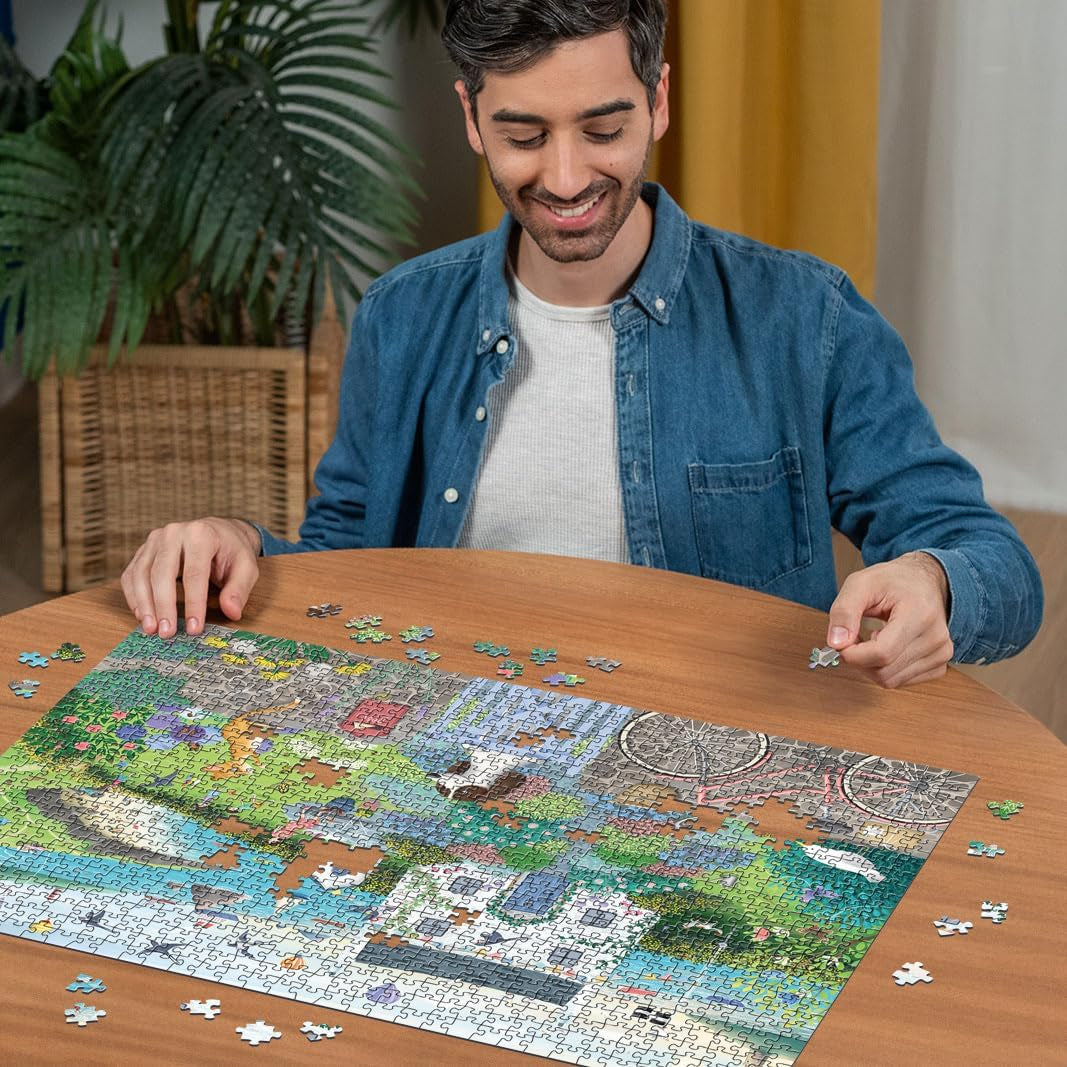 Ravensburger Puzzle 12001104 - Coastal Cottage- puzzle jigsaw 1000 piese pentru adulți și copii de peste 14 ani Puzzle Naty Shop