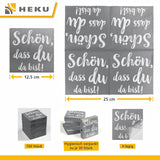 Șervețele de cocktail HEKU 'Schön Dass Du Da Bist', 3 straturi, 25X25Cm, 150 bucăți I Design elegant I Ideal pentru sărbători I Practic ambalate