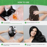 Șampon instant pentru păr negru, șampon natural pentru vopsirea părului, 100% acoperire gri - ușor și rapid, culoare semipermanentă pentru păr negru, șampon pentru vopsirea părului pentru bărbați și femei Vopsea pentru par Naty Shop