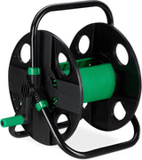 Rolă de furtun Relaxdays, înfășurare furtun de apă goală, pentru furtun de grădină de 30 m 1/2", înălțime-lățime 39 x 43 x 30 cm, negru-verde
