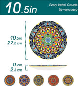 Set de farfurii de cină de 6 persoane, set de farfurii vancasso KRVI pentru 6 persoane, set de farfurii Ø 27 cm, potrivit pentru mașina de spălat vase și cuptorul cu microunde, farfurii pentru paste, farfurii pentru micul dejun, farfurii pentru tort