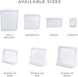Pungă Stasher Pungă din silicon premium reutilizabilă pentru alimente, pungă sandwich, transparentă, durabilă, sigură pentru cuptor, mașină de spălat vase și congelator, ecologică, pungă pentru prânz, fără scurgeri, 828ml Cutii depozitare alimente Naty Shop