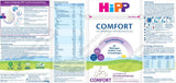 Formula specială HiPP Comfort (4 x 600 g), de la naștere, cu conținut redus de lactoză, pentru gestionarea dietetică a colicilor, balonării și constipației
