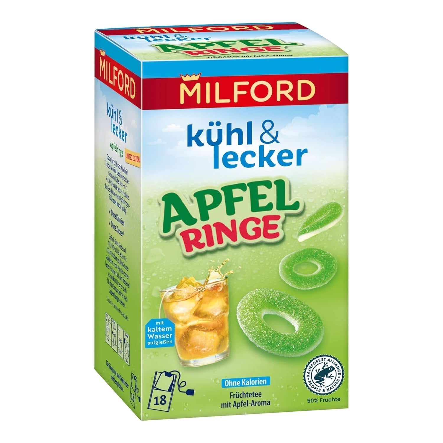 MILFORD Răcoritor și delicios Maracuja-Vanilie | Ceai de fructe cu aromă de maracuja-portocală-vanilie | 18 pliculețe de ceai