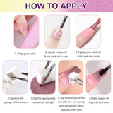 Gradient Painting Gel, 12 Colors Ombre Gel Nail Polish with 100Pcs Nail Sponges & 4 Claws Metal Grabber for French Manicure DIY Nail Art,Set I