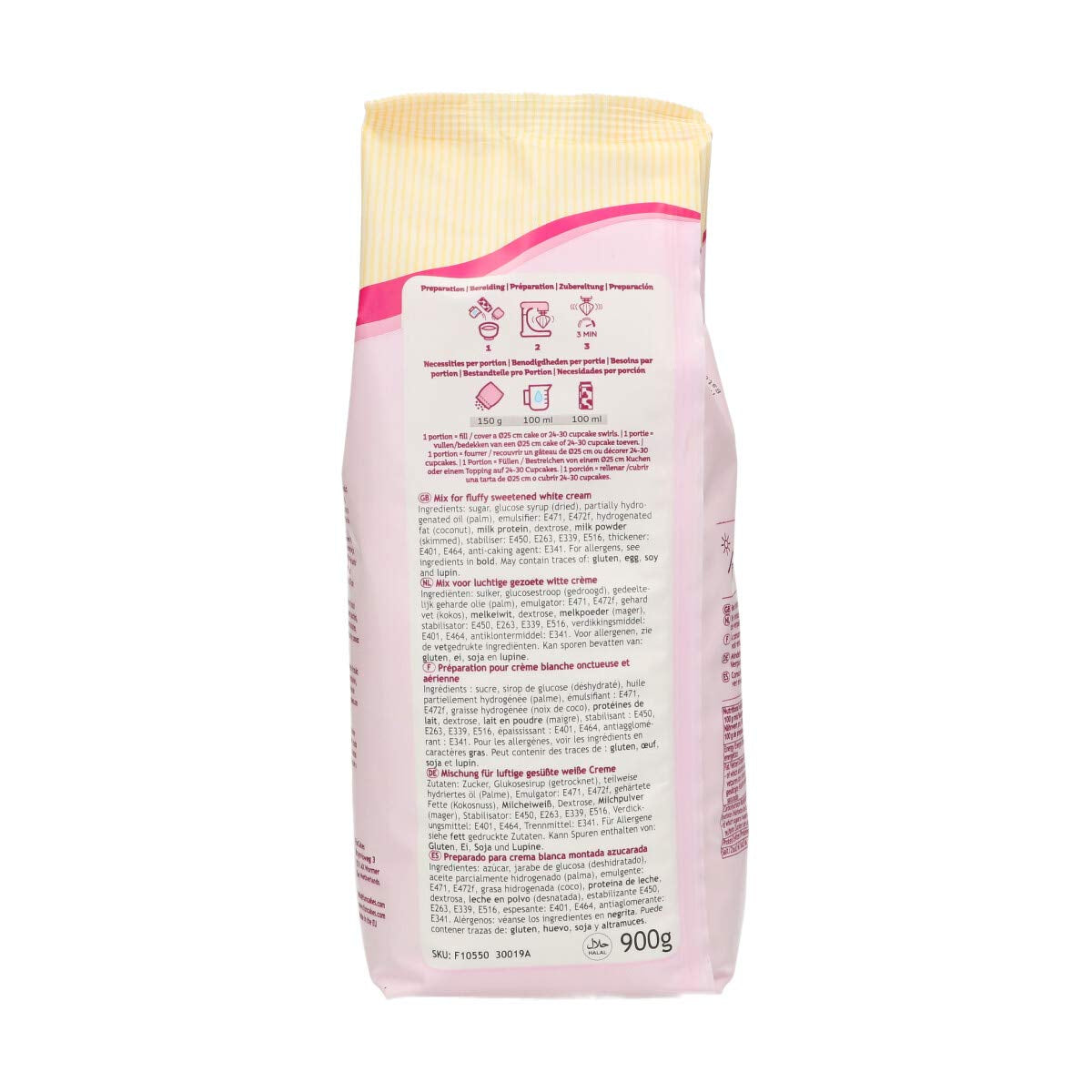 Funcakes Mix Für Enchanted Cream®: Einfach Zu Verwendende, Sehr Leichte Und Flauschige Schneeweiße Creme, Perfekt Zum Füllen Und Abdecken Von Kuchen Oder Als Belag Für Cupcakes, Halal., 900 G Amestec pentru copt si gatit Naty Shop