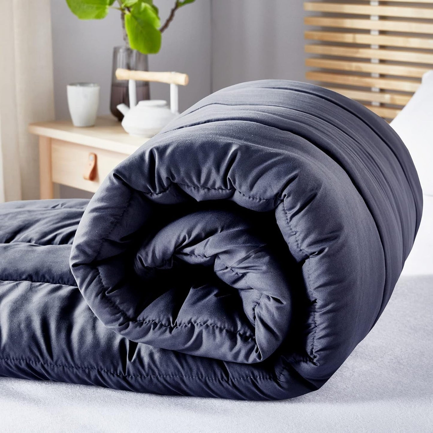 Pikolin Home - Plapumă reversibilă 300 G - Umplutură nordică bicoloră - Pentru pat 105 - Cosy, cald, respirabil, galben muștar, 180 X 260 Cm Plapumi si pilote Naty Shop
