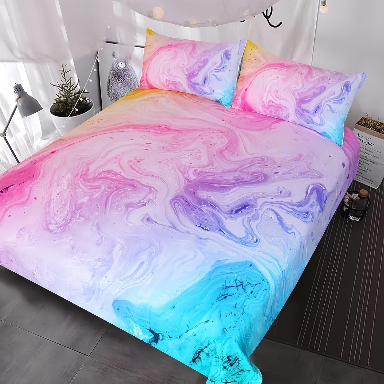 Set lenjerie copii si adolescenti, diverse modele Lenjerie de pat - copii Naty Shop Multicolor2 Double（200×200Cm）