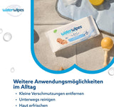 Șervețele umede WaterWipes Sensitive+ pentru nou-născuți și bebeluși, 720 bucăți (12 pachete), curățare, îngrijire, protecție 3 în 1, 99,9% apă, fără parfum