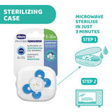 Chicco PhysioForma Comfort Suzetă 6-16 Luni, 1 Bucată, Suzetă cu Tetină din Silicon, Susține Respirația Fiziologică și Promovează Dezvoltarea Orală Corectă, Albastră