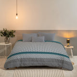Bleu Câlin Imprimat 1 persoană Hermance plapuma, poliester, albastru/gri, 140 X 200 Cm Plapumi si pilote Naty Shop Albastru/gri/alb 220X240 Cm