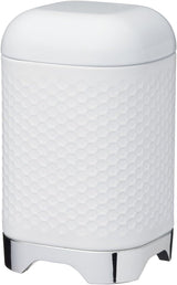 KitchenCraft Lovello caddy pentru ceai, caddy din oțel alb, suprafață texturată, stil 1950 cu capac, pentru ceai vrac și pliculețe de ceai, 11 cm x 11 cm x 19 cm, Ice White Cutii depozitare alimente Naty Shop Alb gheață Alimente