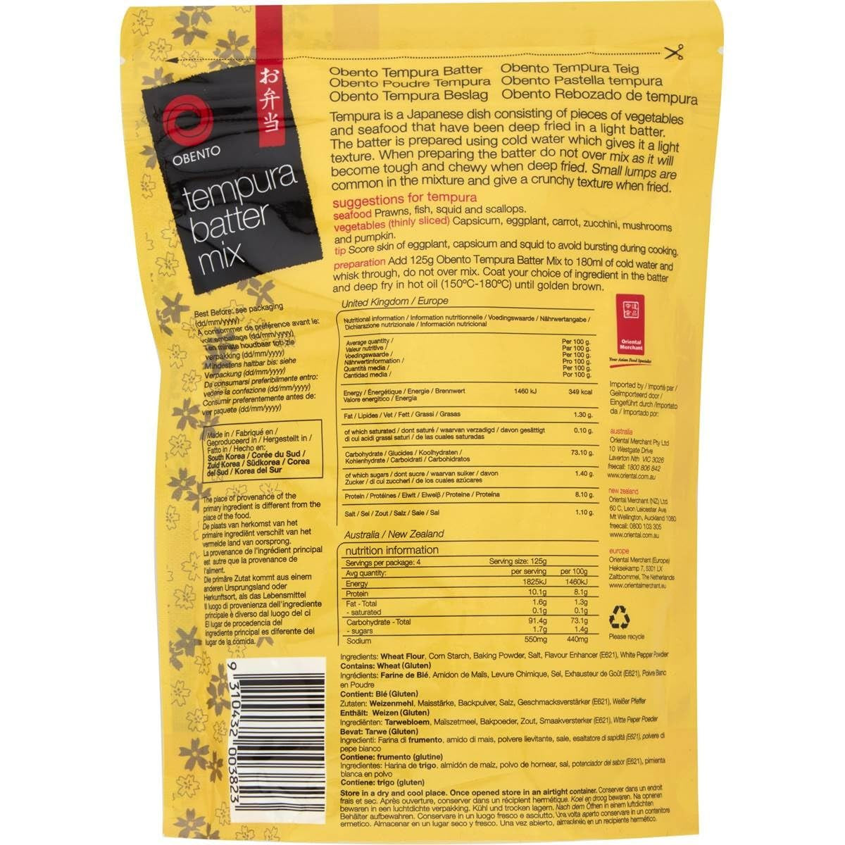Tempura Batter Mix Tempura Back-Frittiermischung, 500 Gramm Amestec pentru copt si gatit Naty Shop