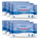 By Amazon Șervețele de toaletă moi, umede, fără miros, fine pentru a trage apa, neparfumate, 240 bucăți (6 pachete a câte 40 bucăți fiecare) (Fostul brand Presto!)