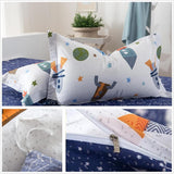 Lenjerie de pat pentru copii, rachete si planete, design reversibil, bumbac Lenjerie de pat - copii Naty Shop