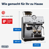 Espressor portafilter De'Longhi La Specialista Arte EC9155.MB cu râșniță, 8 setări de măcinare, presiune 15 bar, 3 setări de temperatură, spumator de lapte, 1550W, rezervor de 1,7L, oțel inoxidabil/negru, inclusiv kit barista