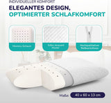 Pernă ortopedică pentru gât ZenPur 40x60-13cm, pernă pentru cap din spumă cu memorie - pernă ergonomică pentru somn, pentru gât și umeri, certificată Oeko-TEX