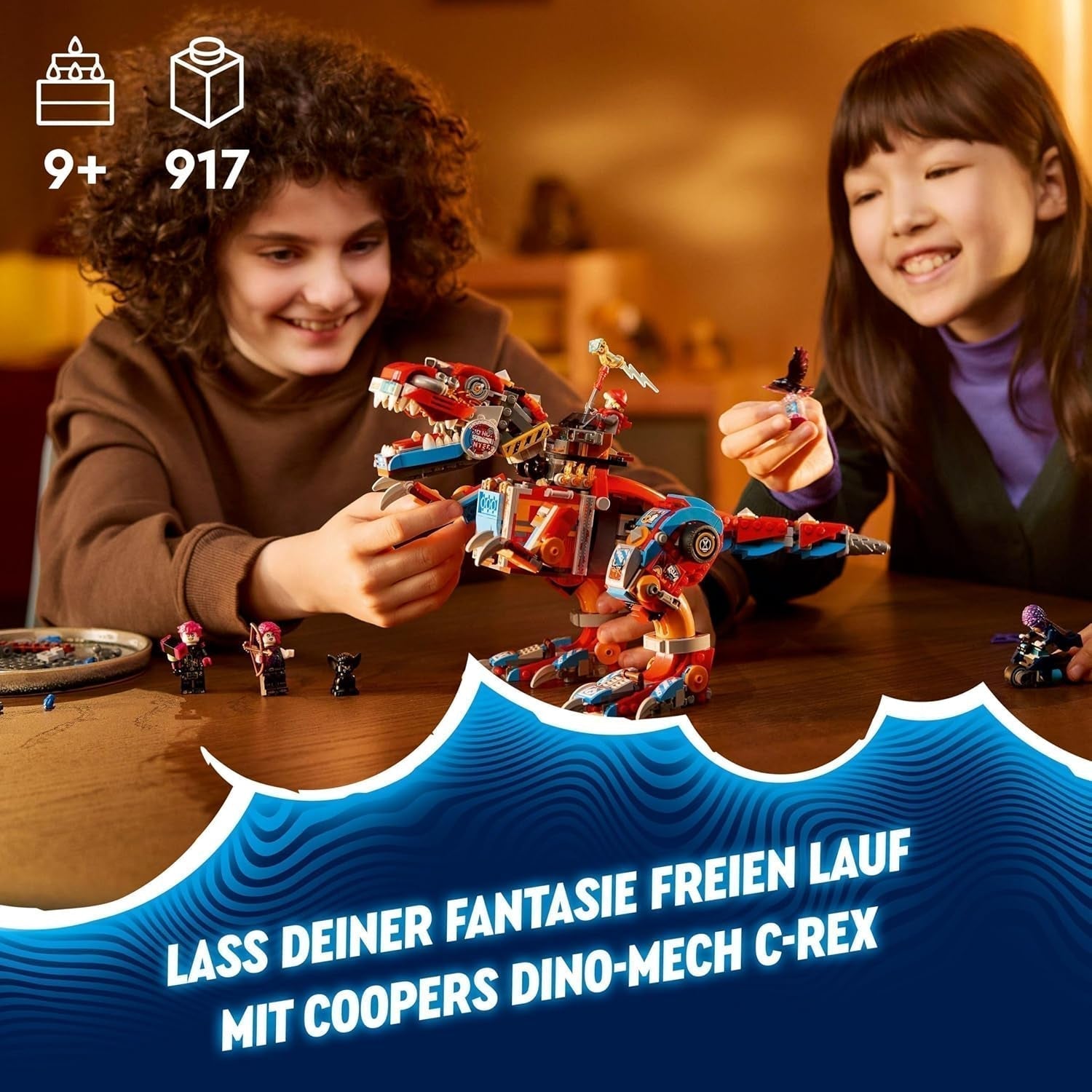 LEGO Dreamzzz 2-In-1 Coopers Dino-Mech C-Rex, jucărie Pterodactyl, T.Rex figurină de acțiune pentru băieți și fete, jucărie creativă, set de aventură, cadou pentru copii de la 9 ani 71484 Seturi de constructie Besuche den LEGO-Store