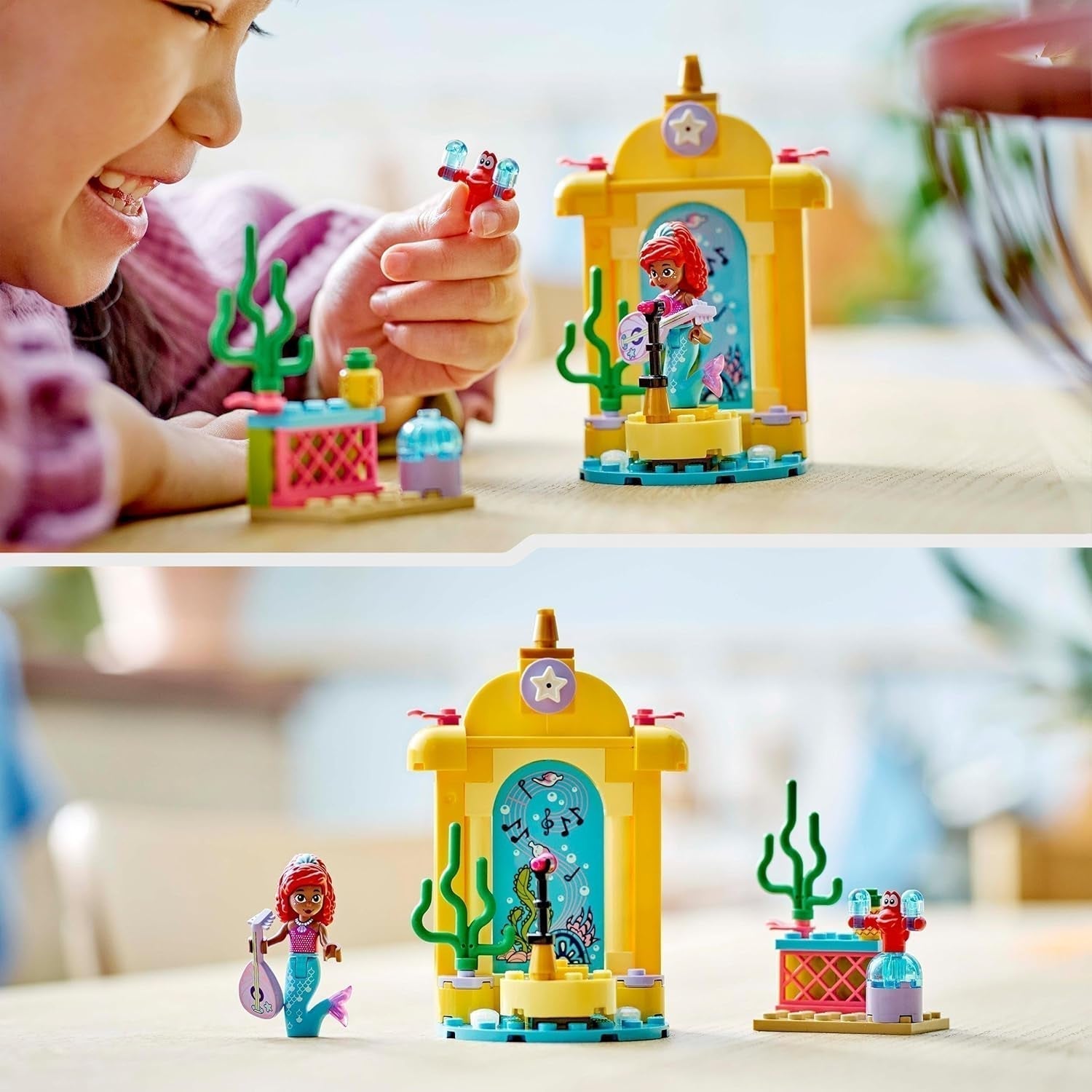 LEGO Ç€ Disney Princess Arielle's Musical Stage, jucărie de construit pentru copii cu 2 figuri, idee de cadou pentru fete și băieți de la 4 ani și pentru fanii serialului TV, jucărie pentru copii 43235 Seturi de constructie Besuche den LEGO-Store
