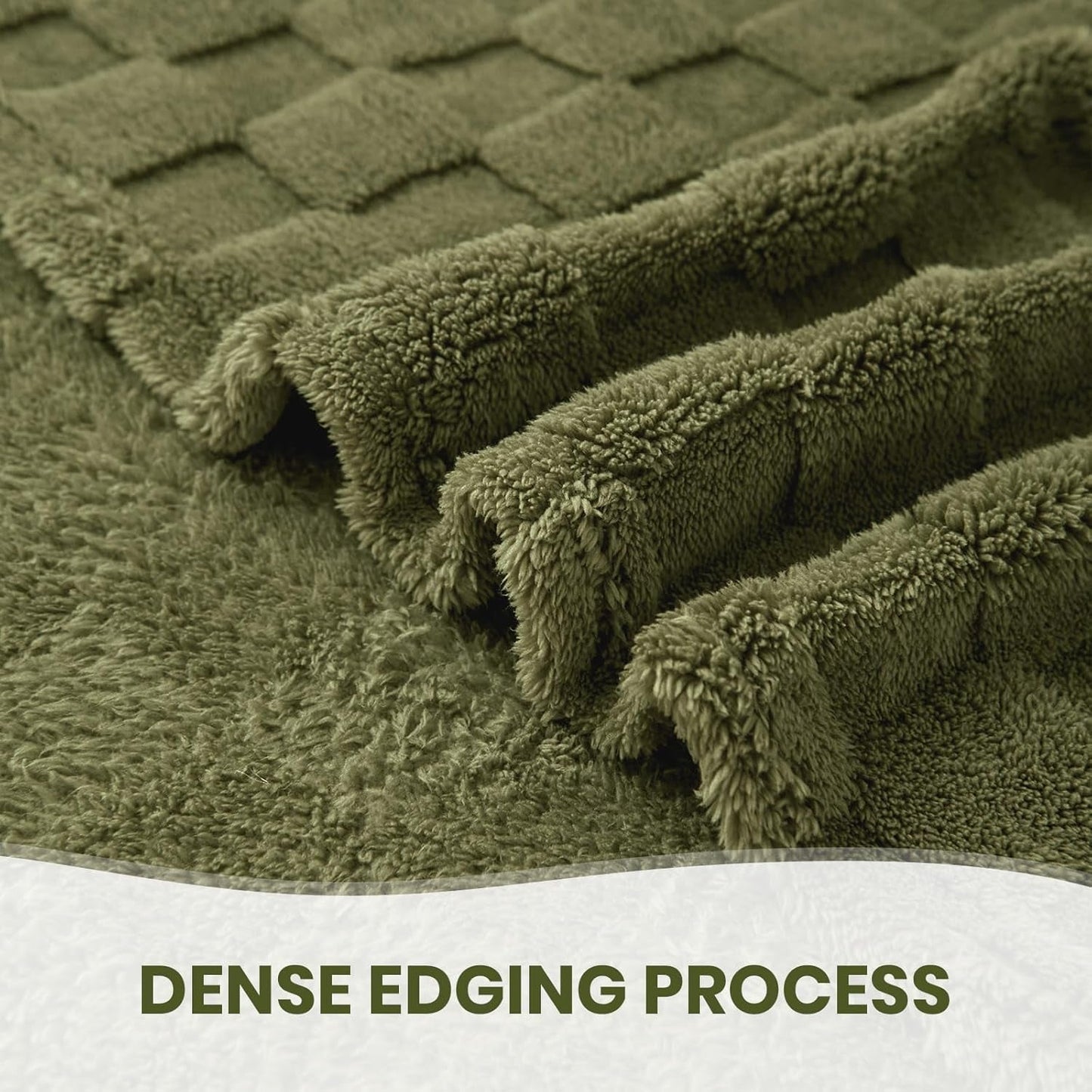 Good Nite Cosy pătură Fluffy Couch Throw pătură Fleece Bedspread Cosy Soft Checked Green pătură primăvară vară toamnă iarnă patru anotimpuri (150X200Cm Olive Green) Paturi si Cuverturi Good Nite