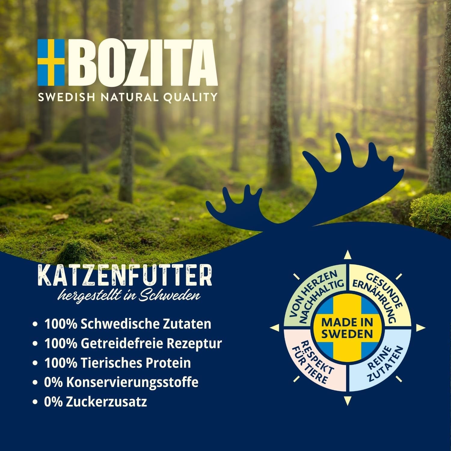 Bozita Tetra Bucăți sterilizate în sos cu cărbune – 6 x 370g Hrană umedă fără cereale și fără zahăr pentru pisici – non-OMG, cu 8,5% proteine și 4,5% grăsimi – de înaltă calitate și deosebit de gustoasă