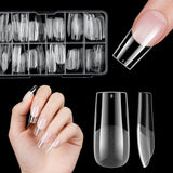 Unghii false scurte, model balerină, 120 bucăți, pentru lipire, 12 dimensiuni, unghii artificiale scurte, gel moale, acoperire completă, vârfuri de unghii pentru unghii cu gel scurte, S