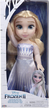 Păpușa Elsa, Regina Zăpezii, Disney Frozen 2 – 35 cm înălțime, păpușă poziționabilă, într-o rochie la modă emblematică și cu păr lung și despletit pentru distracție suplimentară, pentru fete de la 3 ani în sus, 214894